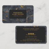 黒と金ゴールドの贅沢な大理石テクスチャ 名刺 (正面/裏面)
