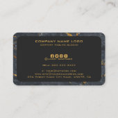 黒と金ゴールドの贅沢な大理石テクスチャ 名刺 (裏面)