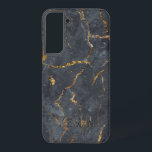黒と金ゴールドの贅沢な大理石テクスチャ SAMSUNG GALAXY S22 ケース<br><div class="desc">黒と金ゴールドの高級フェイク大理石のイメージプリント。オプションのモノグラム</div>