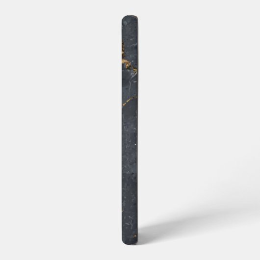 黒と金ゴールドの贅沢な大理石テクスチャ SAMSUNG GALAXYケース (左側面)