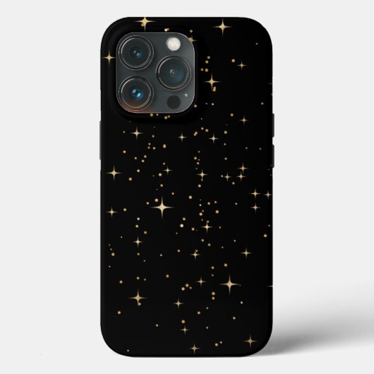 黒と金ゴールドの輝く星 Case-Mate iPhoneケース (裏面)