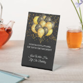 黒と金ゴールドの退職バナー 台座サイン (インサイチュ)