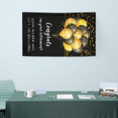 黒と金ゴールドの退職バナー 横断幕 (トレードショー)