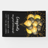 黒と金ゴールドの退職バナー 横断幕 (横)