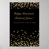 黒と金ゴールドの退職パーティーのサイン、退職 ポスター (正面)