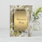 黒と金ゴールドの退職パーティー 招待状 (スタンド正面)