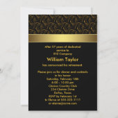 黒と金ゴールドの退職パーティー 招待状 (裏面)