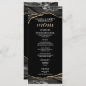 黒と金ゴールドの重ね合わせ大理石メニュー プログラム (正面/裏面)