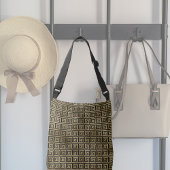 黒と金ゴールドの鍵パターン   クロスボディバッグ