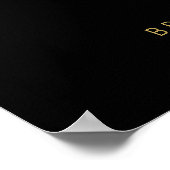 黒と金ゴールドの開いたバー記号18x24 ポスター (角)