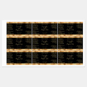 黒と金ゴールドの防水性化粧品用ドロッパーボトル ラベル (シート)