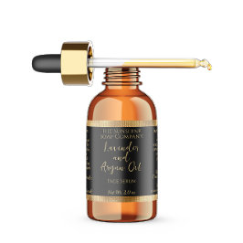 黒と金ゴールドの防水性化粧品用ドロッパーボトル ラベル