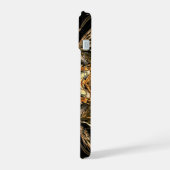 黒と金ゴールドの電話の保護ケースカバー iPhone 15ケース (左側面)