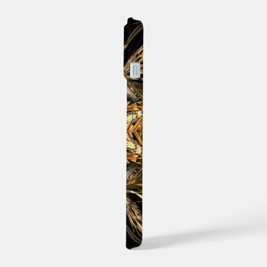黒と金ゴールドの電話の保護ケースカバー iPhone 15ケース (左側面)