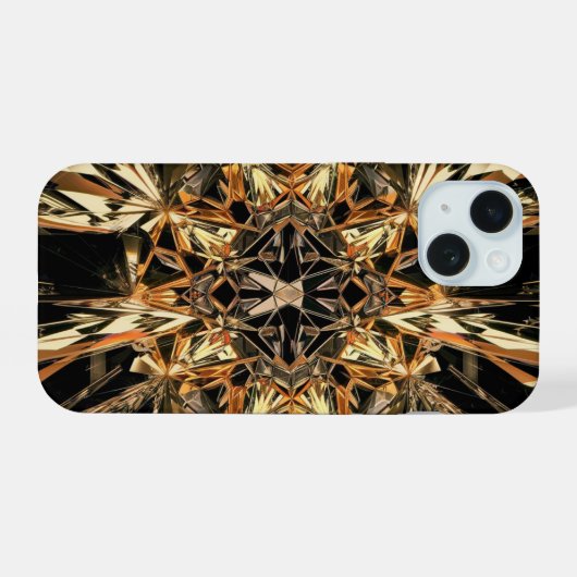 黒と金ゴールドの電話の保護ケースカバー iPhone 15ケース (裏面横)