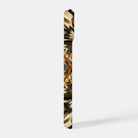 黒と金ゴールドの電話の保護ケースカバー iPhone 15ケース (右側面)