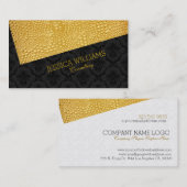 黒と金ゴールドの非対称モダンデザイン 名刺 (正面/裏面)