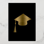 黒と金ゴールドの風船卒業パーティー 箔招待状 (裏面)