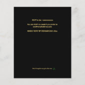 黒と金ゴールドの驚きの予算の招待フライヤー チラシ (裏面)