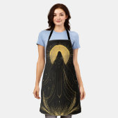 黒と金ゴールドの高い巫女神秘的エプロン エプロン (着用した状態)