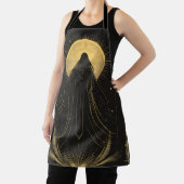 黒と金ゴールドの高い巫女神秘的エプロン エプロン (インサイチュ)