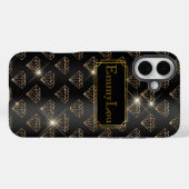 黒と金ゴールドの魅力的なアートデコダイヤモンド Case-Mate iPhoneケース (裏面 (横))