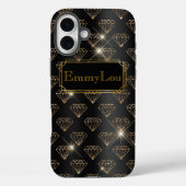 黒と金ゴールドの魅力的なアートデコダイヤモンド Case-Mate iPhoneケース (裏面)
