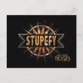 黒と金ゴールドの魔法のグラフィック ポストカード (正面)