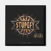 黒と金ゴールドの魔法のグラフィック マグネット (正面)