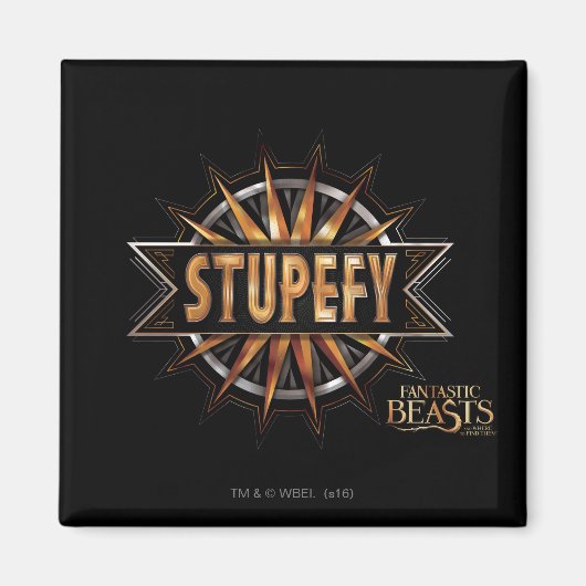 黒と金ゴールドの魔法のグラフィック マグネット (正面)