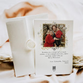 黒と金ゴールドの魔法森林写真クリスマス シーズンカード