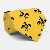 黒と金ゴールドの（紋章の）フラ・ダ・リ ネクタイ (ロール)