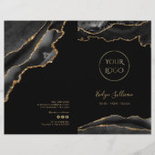 黒と金ゴールドのagateサービスメニューパンフレット (正面)