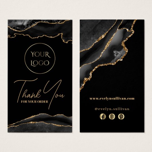 黒と金ゴールドのagateパッケージの挿入 (正面&裏面)