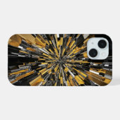 黒と金ゴールドのiPhone保護ケース iPhone 15ケース (裏面横)