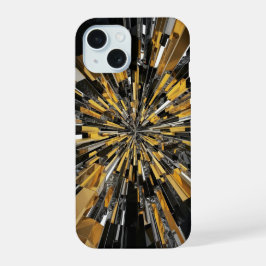 黒と金ゴールドのiPhone保護ケース iPhone 15ケース