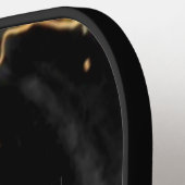 黒と金ゴールドのMarbled Monogram Nameカスタマイズ可能 ピックルボールラケット (左詳細)