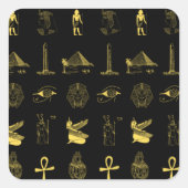 黒と金ゴールドのPharaonicスタンプ スクエアシール (正面)