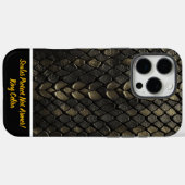 黒と金ゴールドのSnakePattern Case-Mate iPhoneケース (裏面 (横))