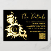 黒と金ゴールドひまわりQRコード詳細カード 箔シーズンカード (正面)