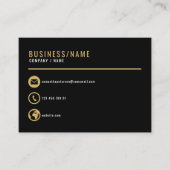 黒と金ゴールドアイコン名刺。名刺 名刺 (正面)