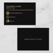 黒と金ゴールドアイコン名刺。名刺 名刺 (正面/裏面)