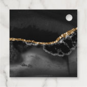 黒と金ゴールドアゲート結婚の感謝メッセージカード フェイバータグ (裏面)