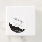 黒と金ゴールドアゲート結婚の感謝メッセージカード フェイバータグ (インサイチュ)