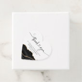 黒と金ゴールドアゲート結婚トのハートメッセージカード フェイバータグ (インサイチュ)