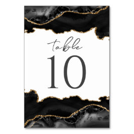 黒と金ゴールドアゲ結婚ートのテーブルカード テーブルナンバー