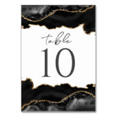 黒と金ゴールドアゲ結婚ートのテーブルカード テーブルナンバー (正面)