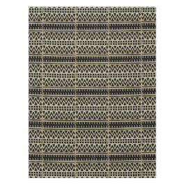 黒と金ゴールドアフリカの泥の布プリント テーブルクロス