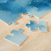 黒と金ゴールドアールデコフラワースクエア ジグソーパズル (側面)