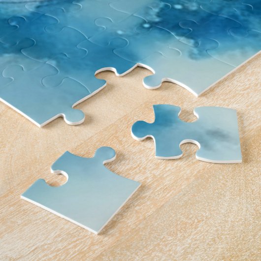 黒と金ゴールドアールデコフラワースクエア ジグソーパズル (側面)